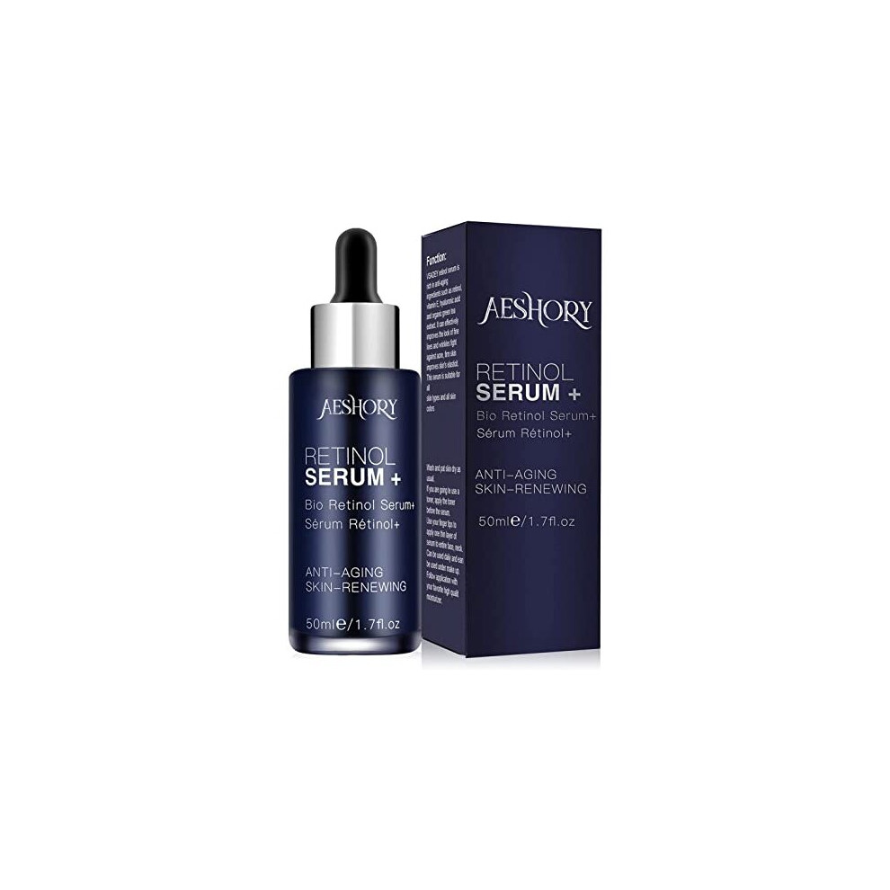 Retinol Serum for Face/Neck/Eyes 50ml, High Strength with 5% Retinol, 30% Vitamin C, Vitamin E & Hyaluronic Acid - Anti Aging Facial Serum for