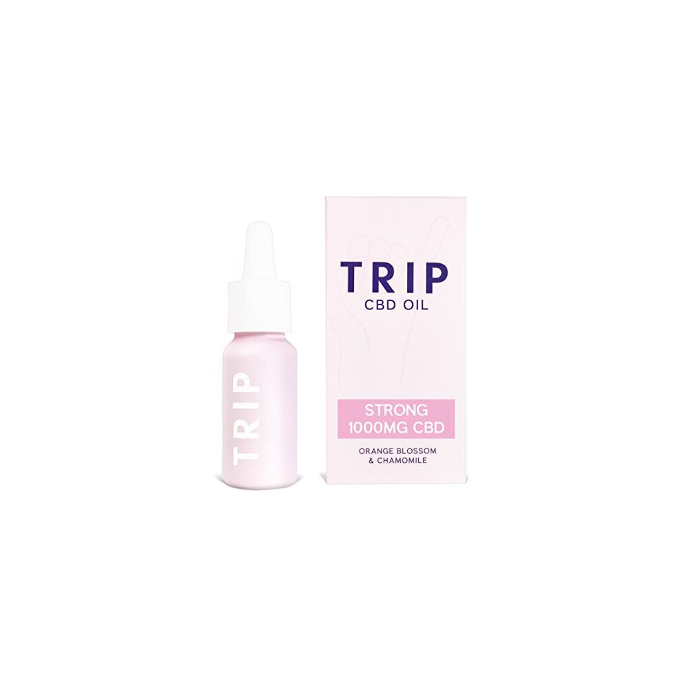 TRIP CBD Oil 1000 mg (Strong Strength): Orange Blossom (Pack of 1 x 15 ml) | Vegan, Gluten and Palm-Oil Free Hemp Cannabidiol Oil Drops | Feel More