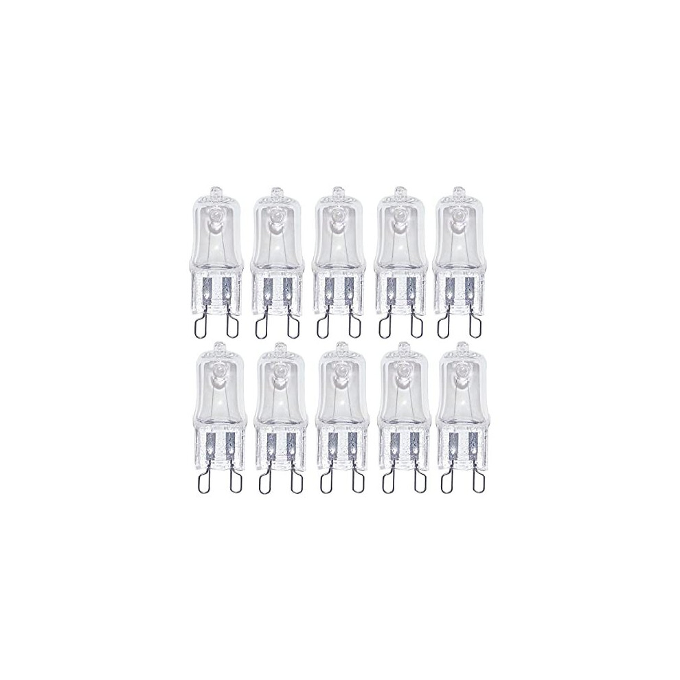 G9 230 V 20 W Halogen Light Bulb HaloPin Clear Replacement for Beam Angle Warm White - 2700 K Pack of 10