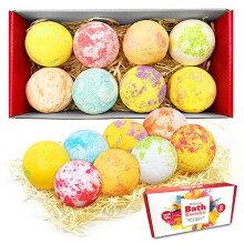 8 x Bath Bombs Value Women's Xmas Gift Set from Zimpli Gifts, Ideal present for Women, Girls, Her for Christmas, Handmade, Moisturising, Organic and