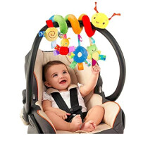 zhongdada Pram Toys, Baby Car Seat Toys Spiral Car Seat Toy Plush Activity Hanging Stroller Toys Crib Bassinet Mobile Toy with BB Squeaker,Safety