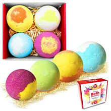4 x Grote Waarde Badbommen Cadeauset van Zimpli Gifts, Perfect voor Vochtinbrengende Huid