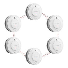 X-Sense Wireless Interlinked Smoke Alarm Detector with Sealed 10-Year Battery, Interconnected Fire Alarm Conforms to EN 14604 Standard, SD19-W, Link+,