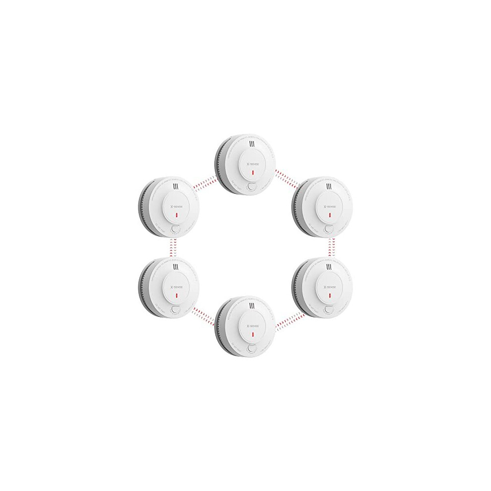 X-Sense Wireless Interlinked Smoke Alarm Detector With Sealed 10-Year Battery, Interconnected Fire Alarm Conforms To En 14604 Standard, Sd19-W, Link+,