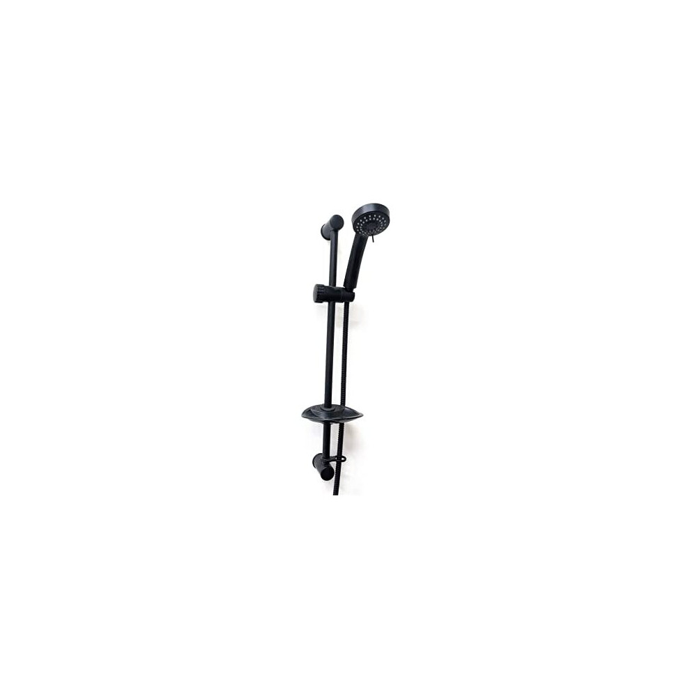 Noir Black Shower Slide Rail Kit | Adjustable Riser Rail | Shower Head & Hose Pipe Bracket | Matt Black