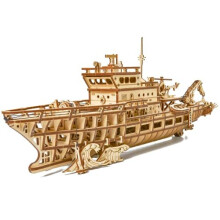 Modello 3D in Legno Yacht Meccanico - Puzzle per Adulti e Bambini - Raggiunge 2,4 m