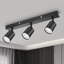 Dehobo Ceiling Light, Spotlight Ceiling Bar in Matt Black, Ceiling Lights Spotlights with GU10 Socket Industrial 3 Way Light Ceiling Indoor Spot Light