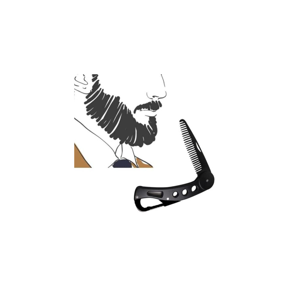 Unisex Stainless Steel Folding Beard Comb, Anti-Static Beard For Men Grooming & Combing Hair Beards Mustaches, Beards And Mustaches Styling Pocket Comb,