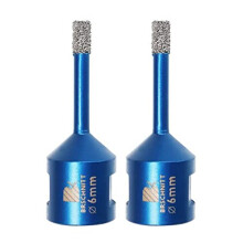 Diamond Drill Bit 6mm,BRSCHNITT 2pcs M14 Vacuum Brazed Diamond Tip Drill Bit for Tile Porcelain Stoneware Ceramic Marble Granite Drilling,Suitable For