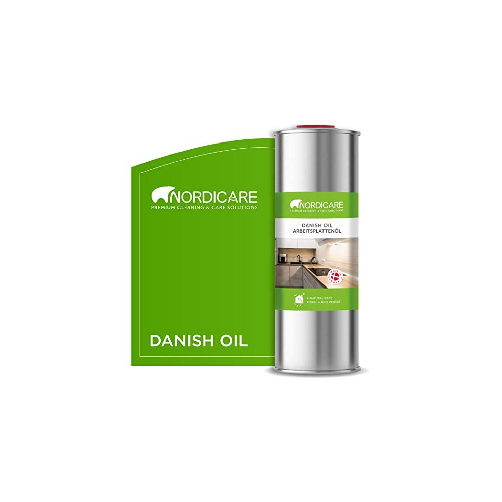 Danish Oil For Wood By Nordicare - Danish Oil Underlines The Natural Structure Of The Wood (Oak, Cherry, Pine And More) - Wood Oil For Wooden Worktops 5709011211713