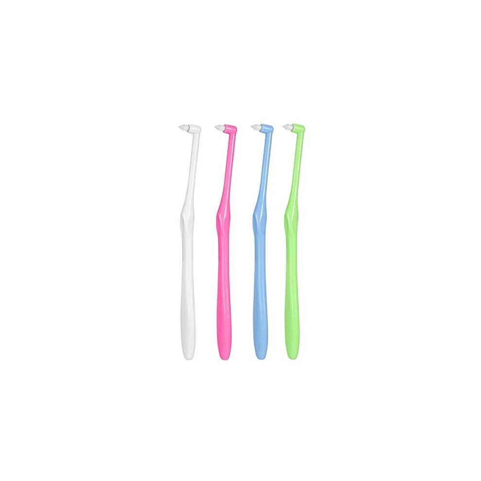 Rnitle Tuft Toothbrush[4 Pack],Tufted Brush,Tuft Tapered, Small Soft Single Tuft Brace Toothbrush Kit For Orthodontic Braces Bridges Line And Detail