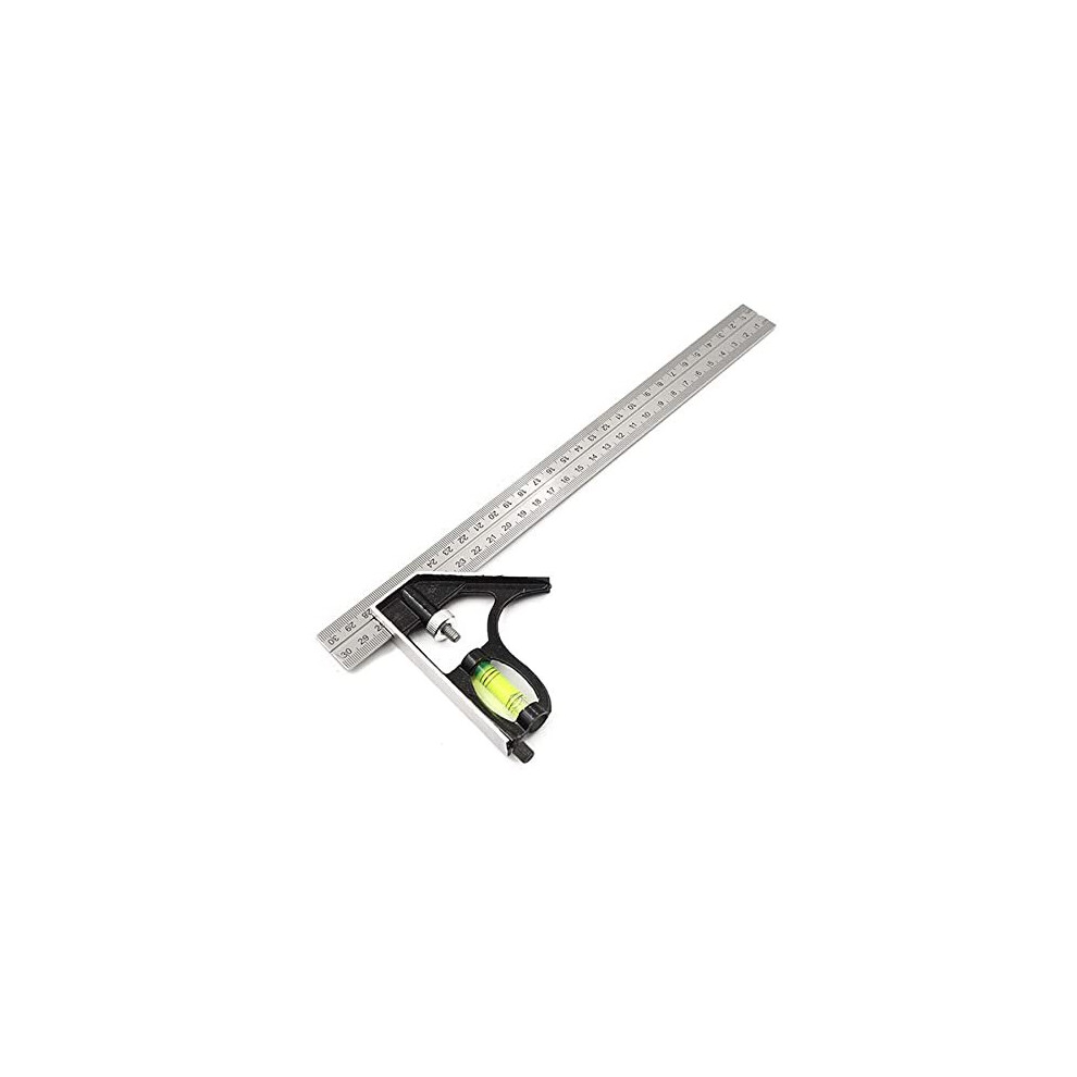 MAXPERKX Combination Square Made Of Stainless Steel Angle Ruler – Adjustable Carpenters Square Set Comes With Scribing Tool And Bubble Level - Used