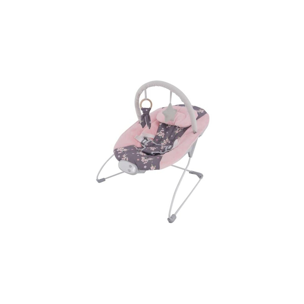 LADIDA Baby Bouncer with Soothing Music and Vibration, Adorable Plum Blossom Design, Suitable for Newborns 148