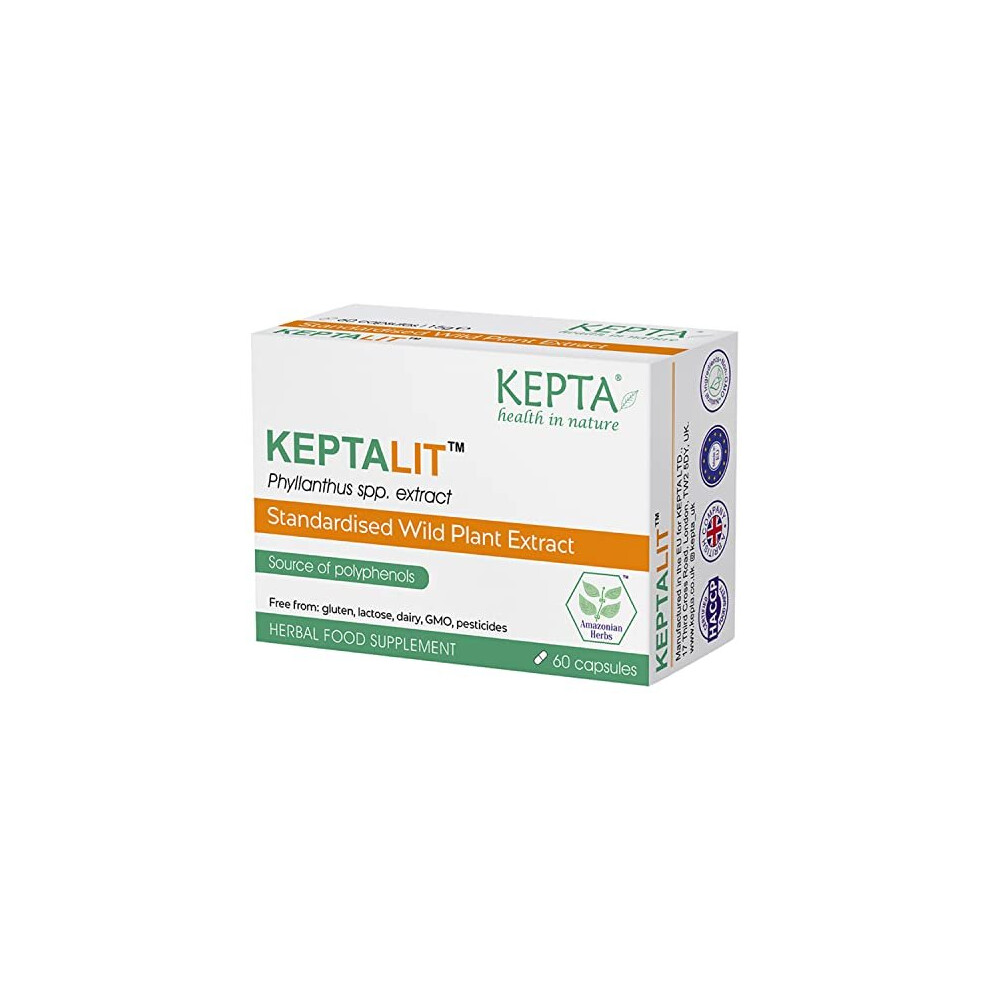 Kepta Health In Nature Keptalit Natural Liver And Kidney Support Stone Breaker Extract Kidney Cleanse Herbal Supplement Source Of Polyphenols - Pack Of 60 Capsules