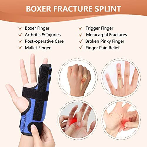 Pinky Finger Splint, Adjustable 4th or 5th Finger Splint, Metacarpal