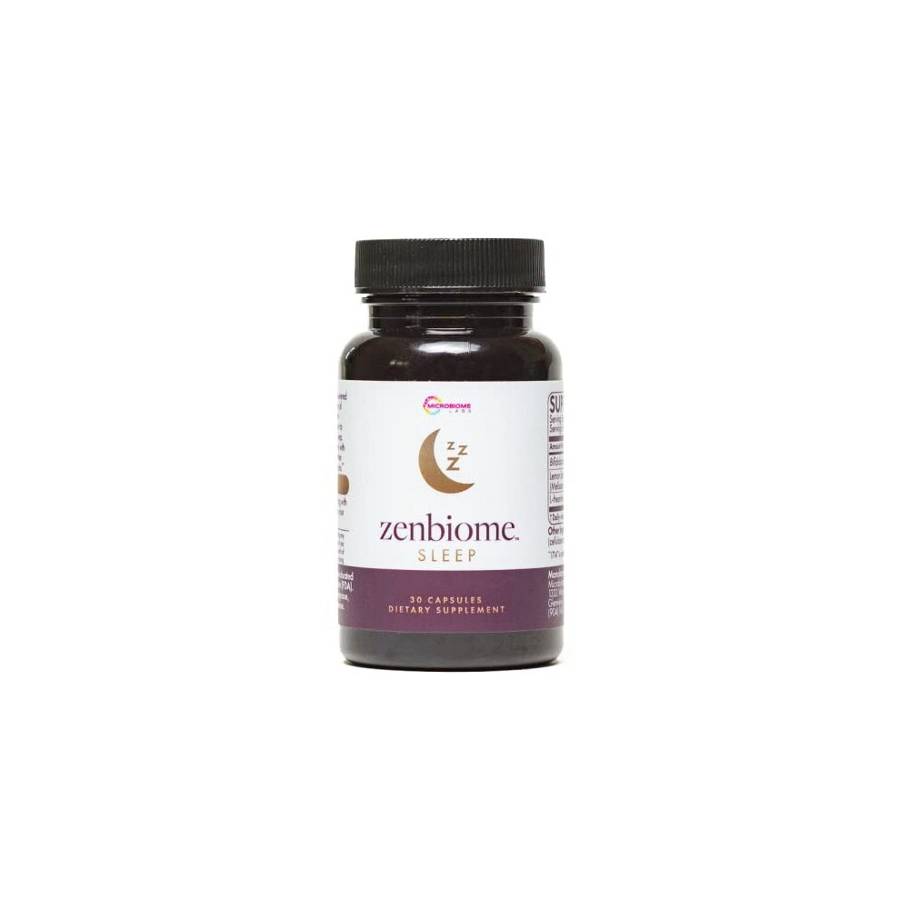 Microbiome Labs ZenBiome Sleep - Sleeping Support Probiotic for Adults & Kids - Supplement with Bifidobacterium longum 1714 Probiotics, Lemon Balm,