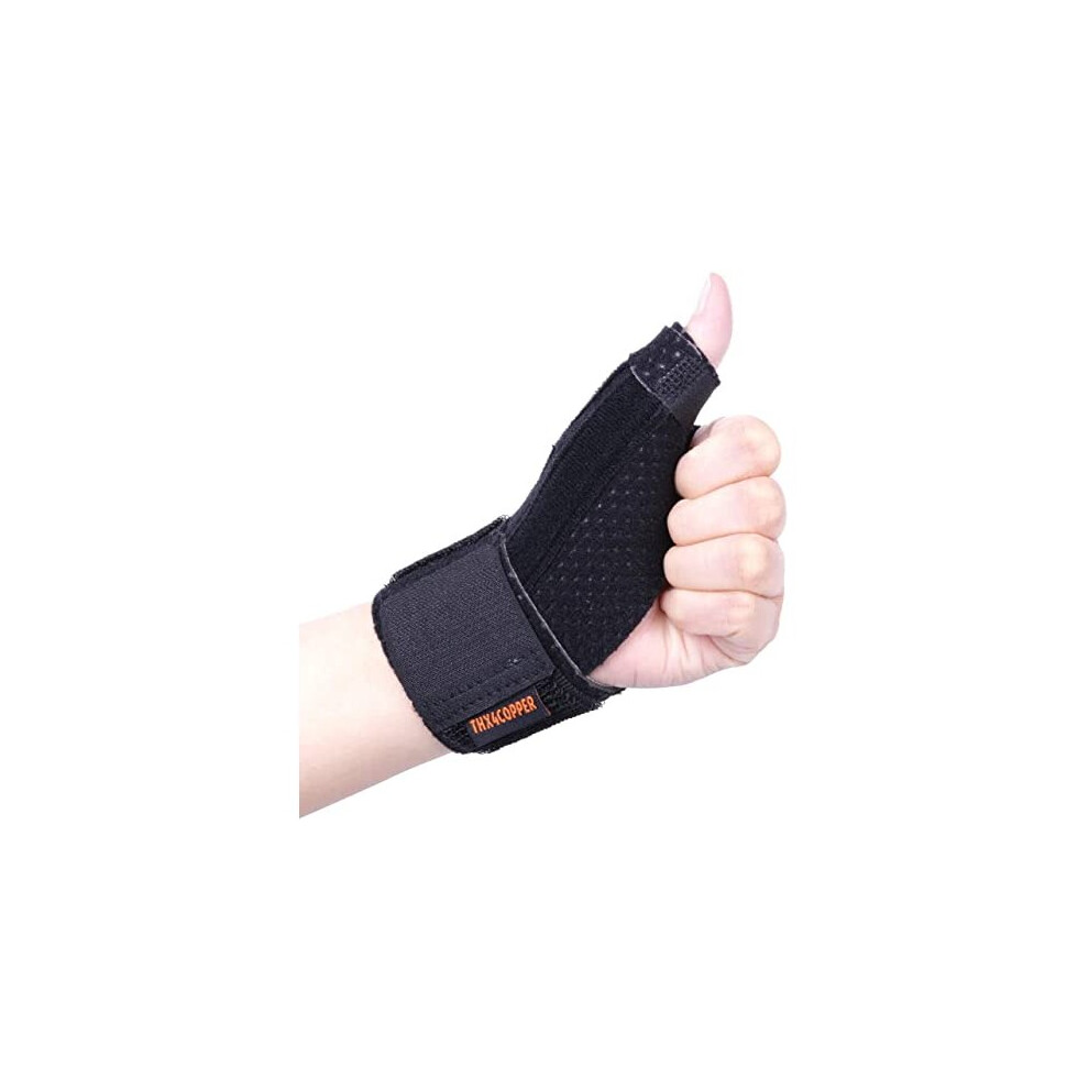 Thx4copper Compression Reversible Thumb & Wrist Stabilizer Splint For Blackberry Thumb, Trigger Finger, Pain Relief, Arthritis, Tendonitis, Sprained,