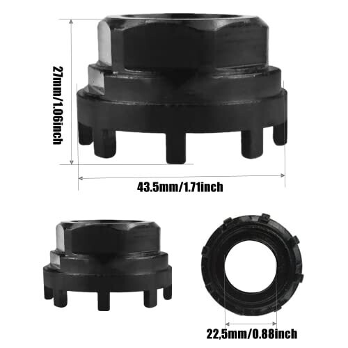 Lockring Tool,Bottom Bracket Cup Tool 8 Notch Front Chainring Lockring Remover Installer,Bicycle Crank Remover Bottom Bracket Shaft Repair Tool 1