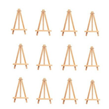 12Pcs Wooden Tabletop Art Display Easels, Small Painting Easel, Desktop Holder Stand for Displaying Canvas Paintings,Drawing, Weddings, Kids Arts &