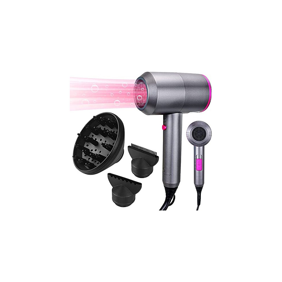 Professional Hair Dryer 2000W Fast Drying Ionic Hairdryer with Diffuser Hairdryer with 2 Speeds, 3 Heating and Cool Button for Women Man Home Travel