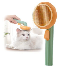 WUBAYI Pumpkin Pet Brush,Dog Brush Cat Brush Grooming Comb,One-touch Cleaning Button For Dog And Cat Grooming Brush, Cute Shape Handle Smooth