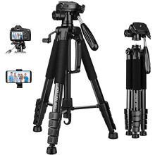 JOILCAN Camera Tripod for Canon Nikon, 74" Lightweight DSLR Tripod Camera Stand with Detachable Head and Universal Phone Mount, Reinforced