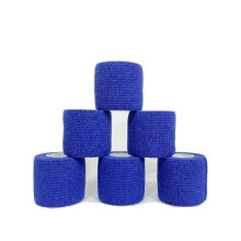 Cohesive Bandage,Blue Self Adherent Cohesive Bandages 5cm x 4.5 Meters - Pack of 6pcs,for Wrist Ankle Sprains & Swelling.