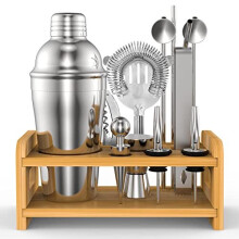 Vinsani 15 Pieces Cocktail Shaker Set Premium Stainless Bartender Mixing Accessories Kit Professional Bartending and Home Bar Tools Alcohol Cocktails