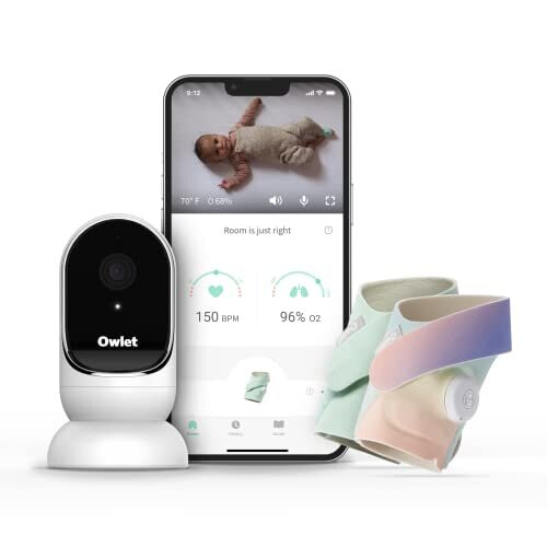 Owlet Monitor Duo Cam and Smart Sock 3 Baby Monitor with HD Video