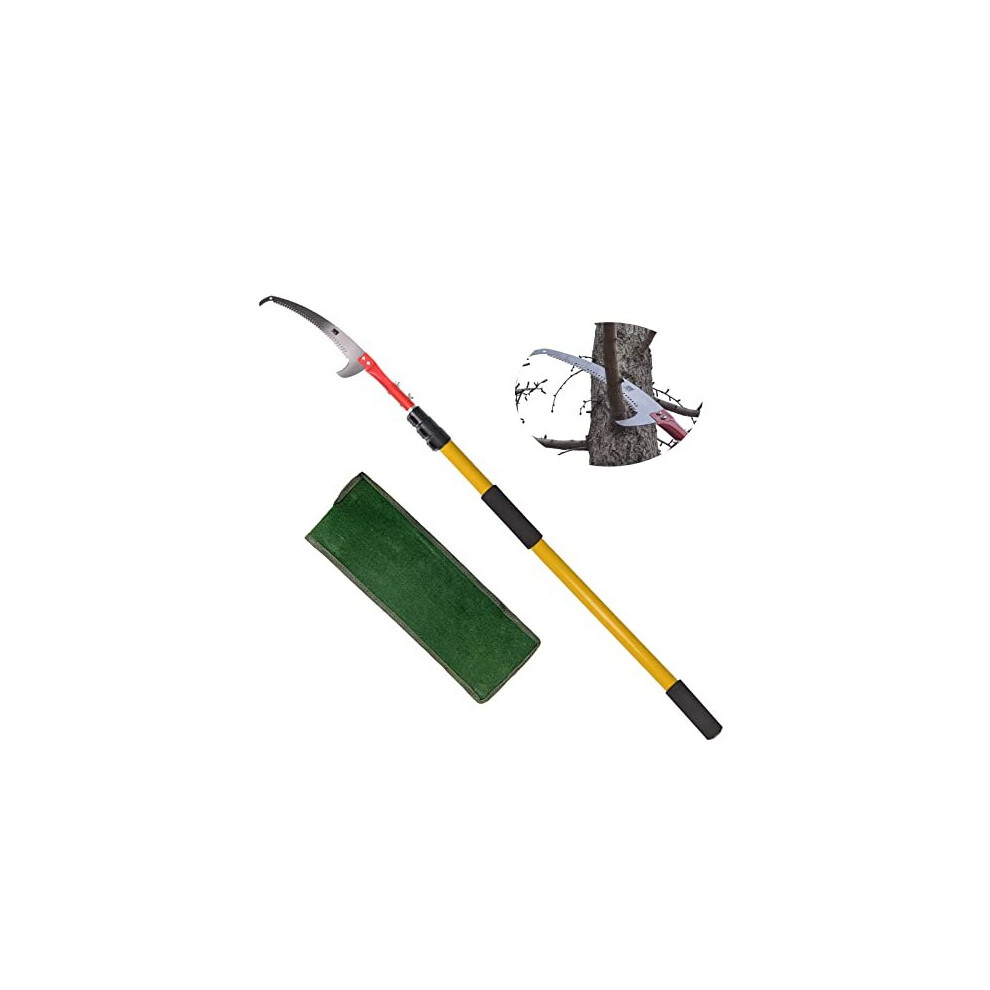 Sunorchid Telescopic Tree Pruner 14 Foot Pole Saw Extendable Long Reach Tree Pruning Saw Tree Loppers With 2-Foot Saw Blade For Pruning And Trimming Branches