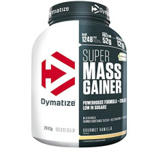 Dymatize Super Mass Gainer Gourmet Vanilla 2943g - Weight-Gainer Powder + Carbohydrates, BCAAs and Casein, White