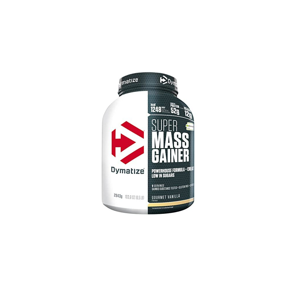 Dymatize White Super Mass Gainer Gourmet Vanilla 2943G - Weight-Gainer Powder + Carbohydrates, Bcaas And Casein,