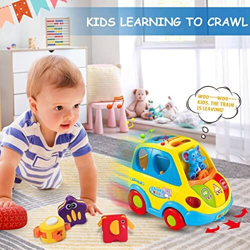 CAEGALKIMY Baby Toys for Years Old Boys Girls Crawling Car Shape
