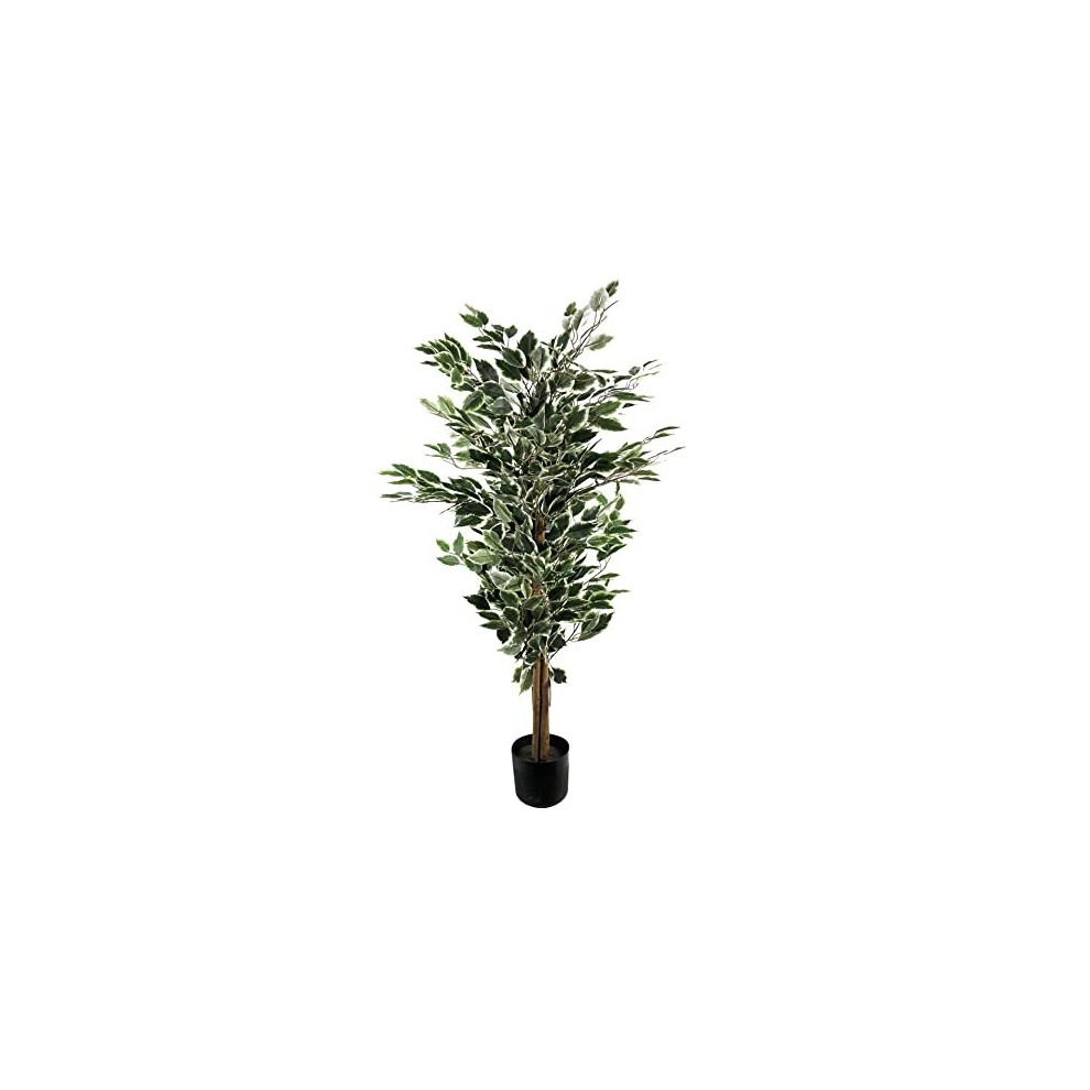 Leaf Artificial Ficus Tree/Plant, Mixed Materials, Variagated Tall Natural, 130cm
