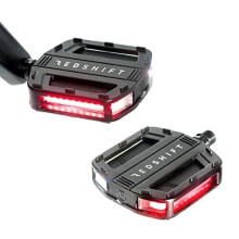 REDSHIFT ARCLIGHT Bicycle Pedals with LED Lights, Auto On-Off, 36+ hr Battery, USB Rechargeable, Waterproof, Flat Aluminum Bike Pedal with 9/16in