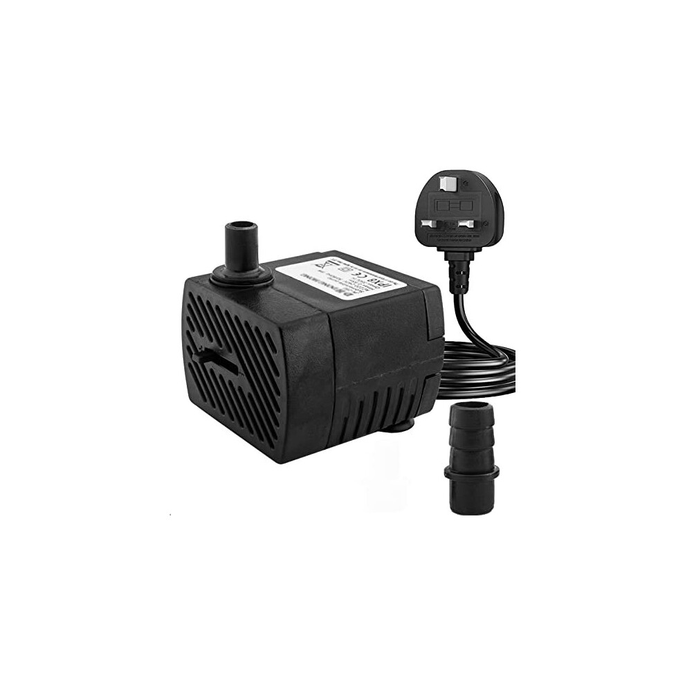 Mini Submersible Water Pump (350L/H, 5W) Adjustable Ultra Quiet Fountain Water Pump for Aquarium, Fish Tank, Pond, Statuary, Hydroponics, Indoor or