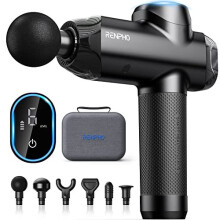 RENPHO Upgrade Power Massage Gun Deep Tissue, Powerful and Quiet Muscle Massage Gun, LCD Touch Control, Electric Handheld Massager for Muscle Pain