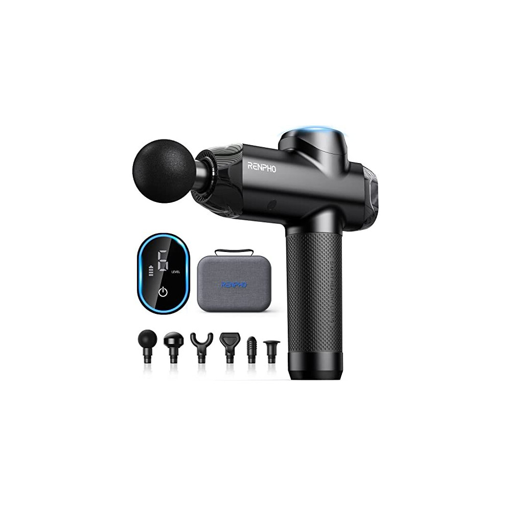 Renpho Upgrade Power Massage Gun Deep Tissue, Powerful And Quiet Muscle Massage Gun, Lcd Touch Control, Electric Handheld Massager For Muscle Pain