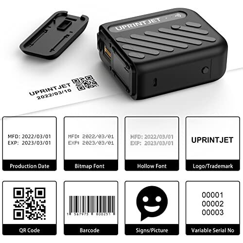 UPRINTJET B10 Mini Handheld Inkjet Printer, Portable Handheld Printer Compatible with iOS/Android, Small Hand Printer Inkjet Coder for Production 1
