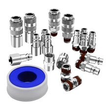 YOTOO 19pcs 1/4" BSP Air Line Connectors Euro Hose Compressor Fitting Metal Quick Connectors Air Coupler and Plug Set