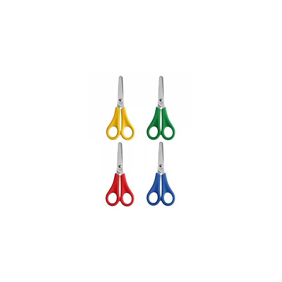 4 Pcs Kids Scissors Children Blunt tip Safety Scissors with cm Scale Steel Preschool Plastic Handle Handmade Scissors for Scrapbooking Art DIY Craft