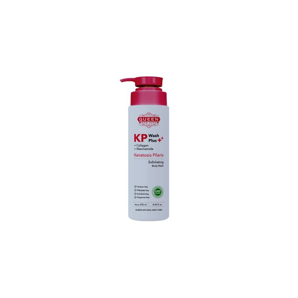 Queen Natural New York Kp Treatment Acne Exfoliating Body Wash Plus Collagen Niacinamide | 15% Glycolic Acid, 2% Salicylic Acid-Kp Bump Eraser-Keratosis Pilaris Rough Bumpy