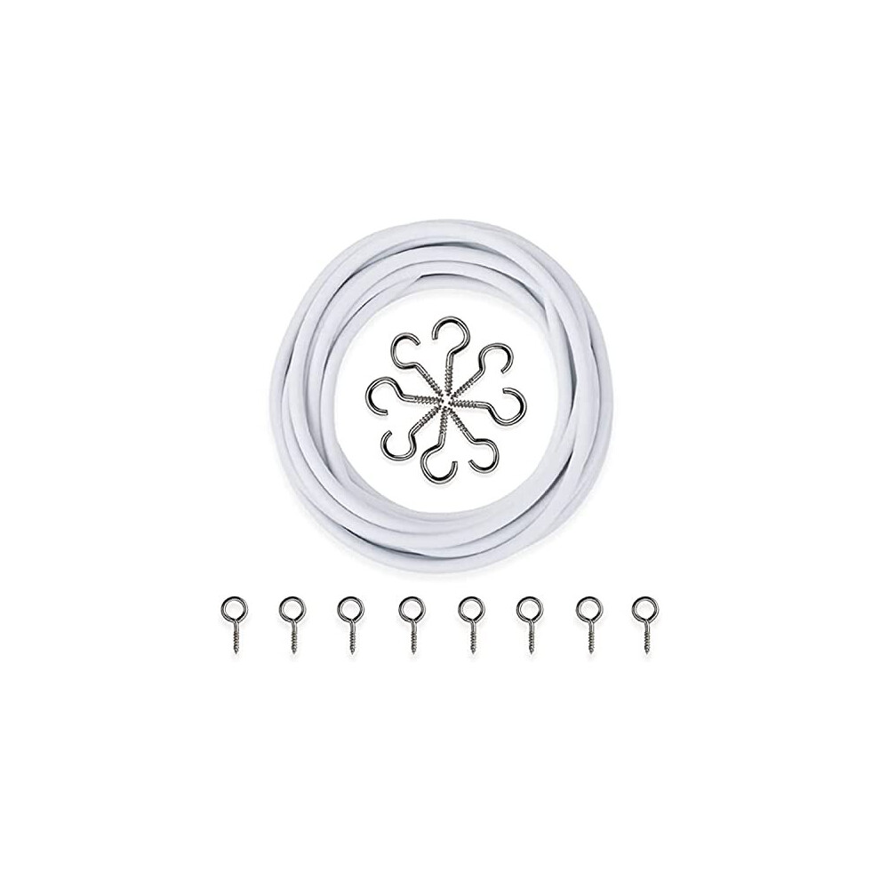 Quebec - Net Curtain Wire - Multi-Purpose Decoration Net Voile Curtain Wire Cable - Durable and Expandable Cord - Cut to Any Size Length - 3 Metre