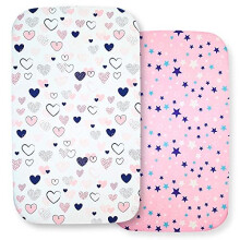 Selemavi Next to Me Crib Sheets – 2pcs Crib Baby Sheet Set 100 Percent Organic Cotton Fitted Crib Sheets for Bedside Cribs – Made in Europe