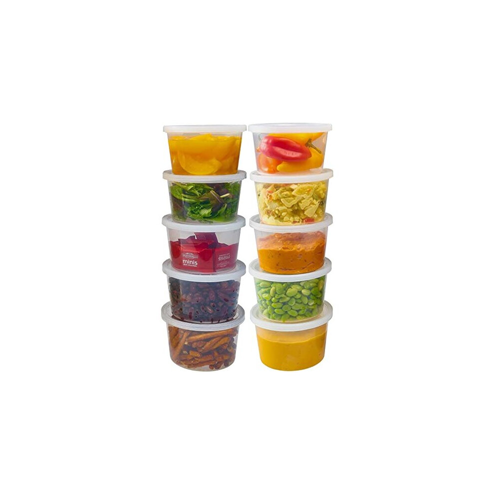 Avlash [25 Pack] 450ml - 16oz Round Stackable Plastic Food Container Set With Lids - Reusable, Leakproof, Dishwasher & Microwave Safe, BPA Free Meal