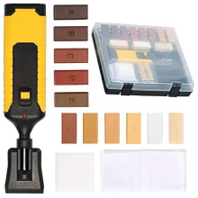 19 Pieces Laminate Floor Repair Kit, Laminate Floor Scratches Chips Remover Repair 11 Colors Wax Wood Blocks for Repairing Damaged Kitchen Floor