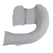 dreamgenii Pregnancy Support and Feeding Pillow - Grey Marl Cotton Jersey