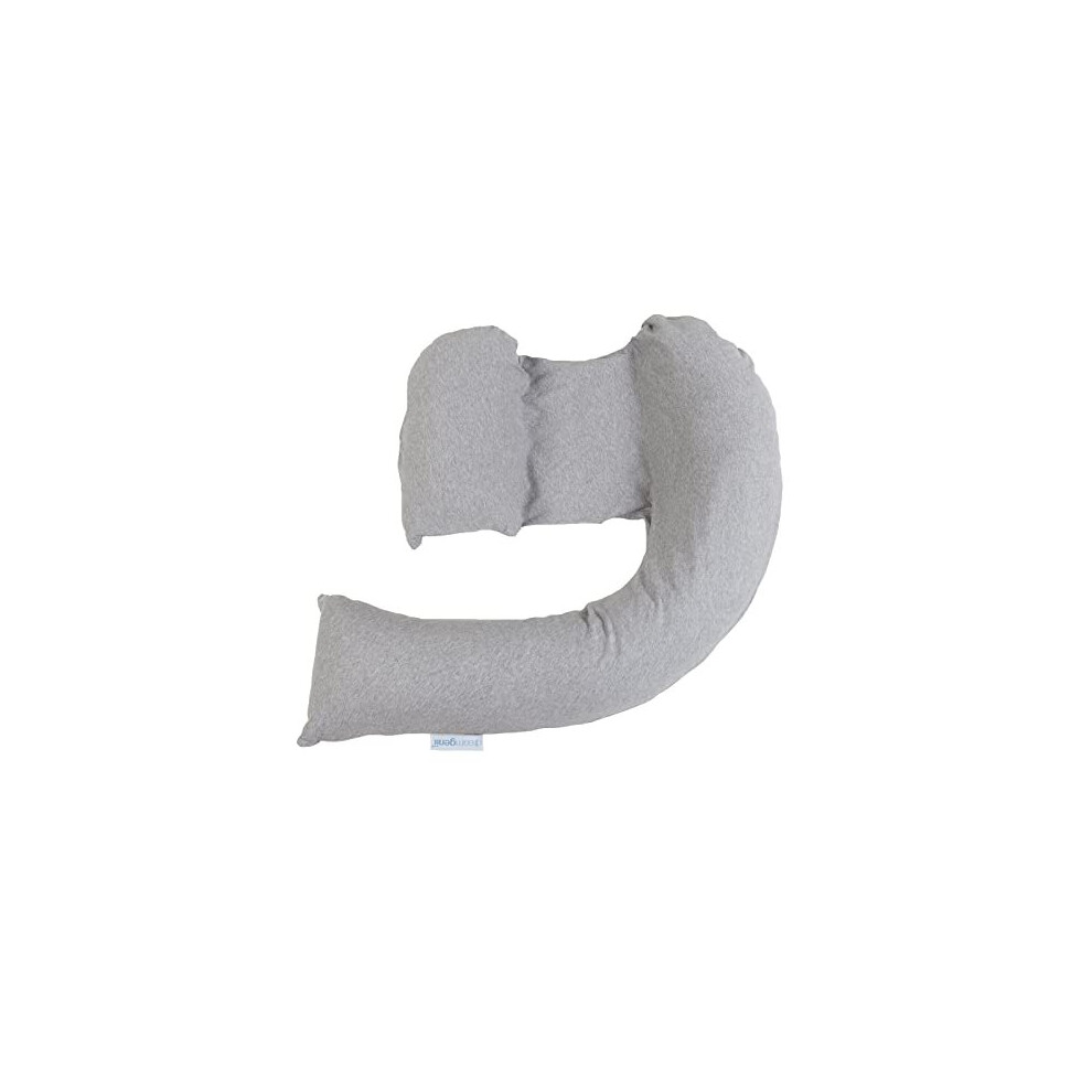 dreamgenii Pregnancy Support and Feeding Pillow - Grey Marl Cotton Jersey