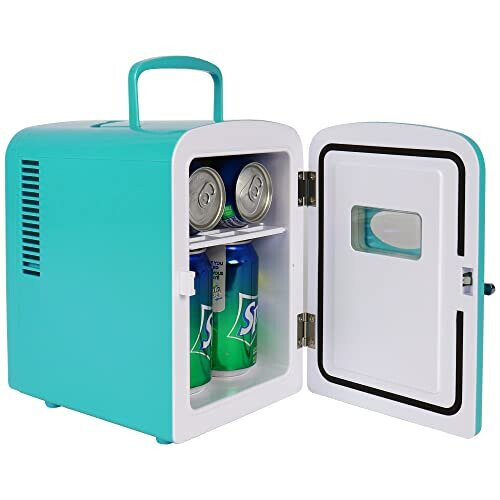 Koolatron Retro 4L 6 Can Portable Mini Fridge Compact Refrigerator for