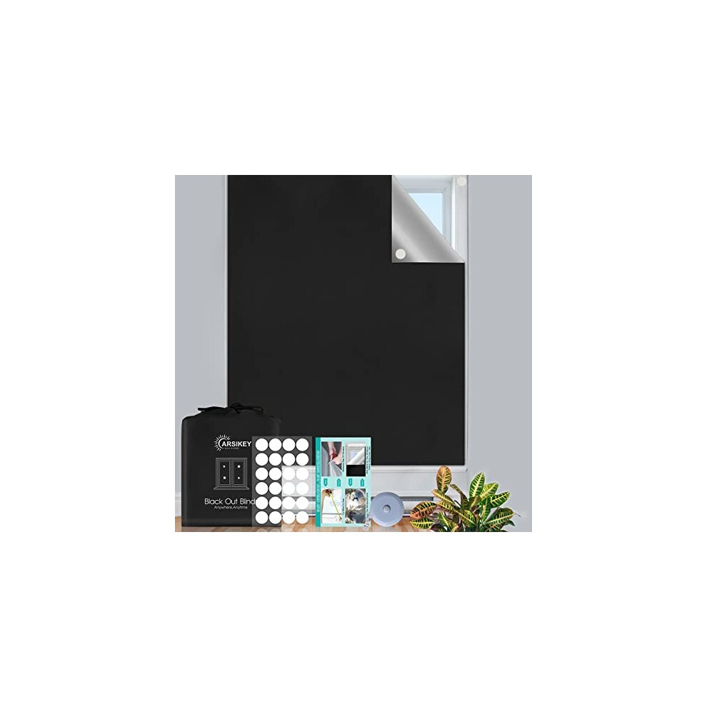 300x145cm Temporary Blackout Blinds | 100% Blackout Material for Any Window Cut to Size | 24 Adhesive Tapes | Easy to Stick on Blinds for Windows |-image-OPC-PB95GSP-NEW